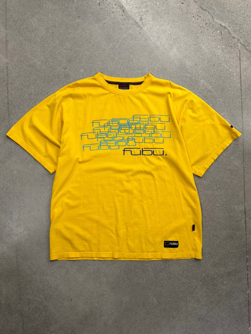Vintage FUBU Logo Layered Line-Art T-Shirt - XXL